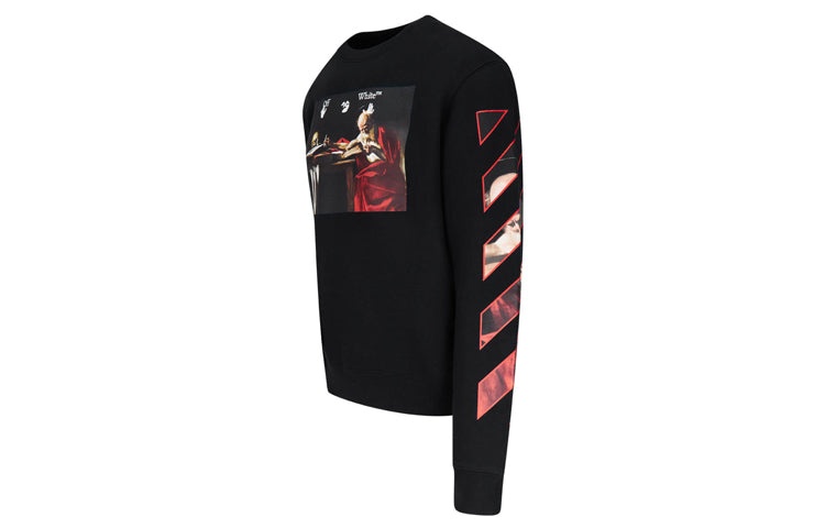 Off-White Caravaggio Slim Crewneck 'Black/Red' OMBA025R21FLE0051025 - 3
