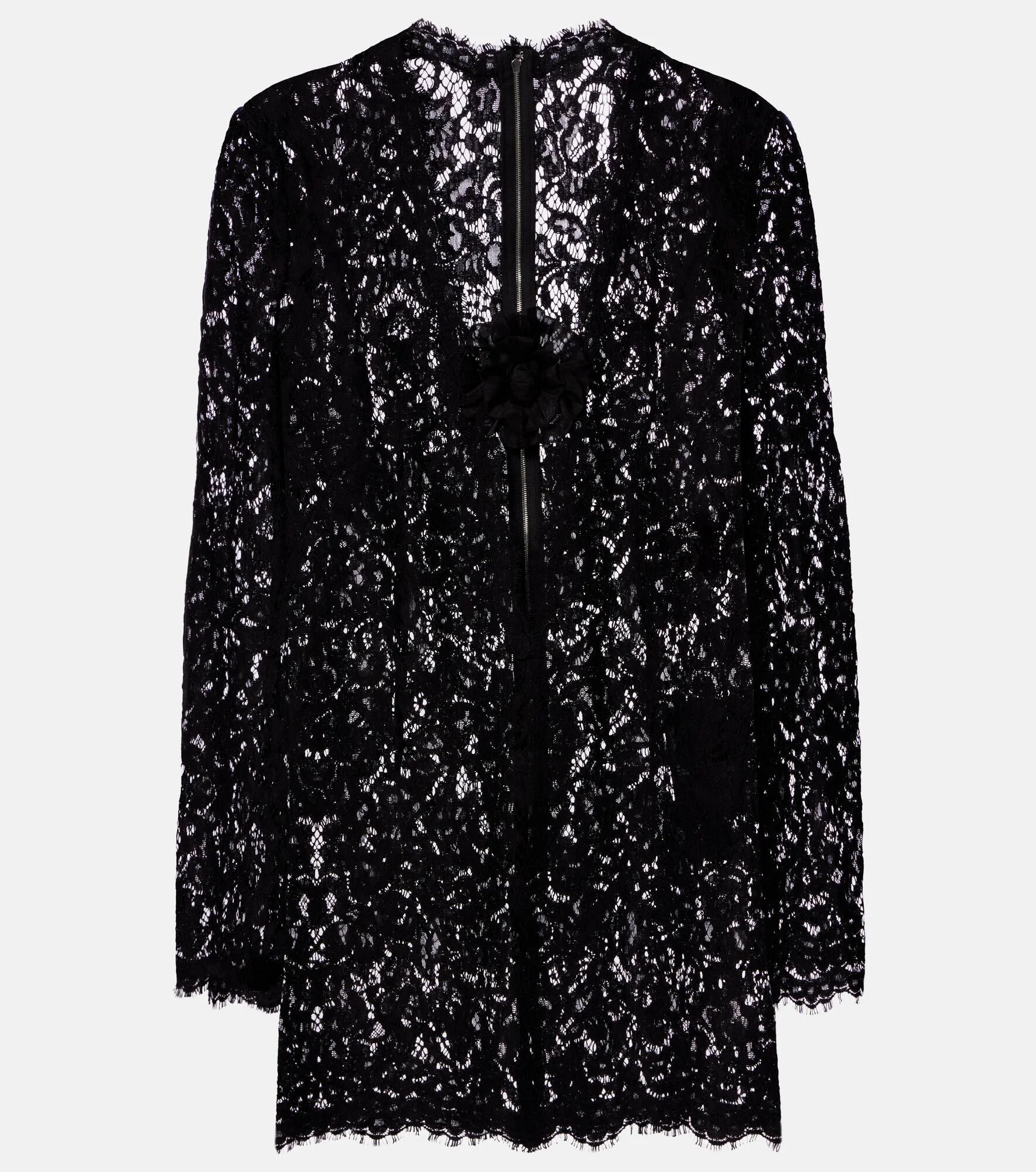 Embroidered scalloped minidress - 1