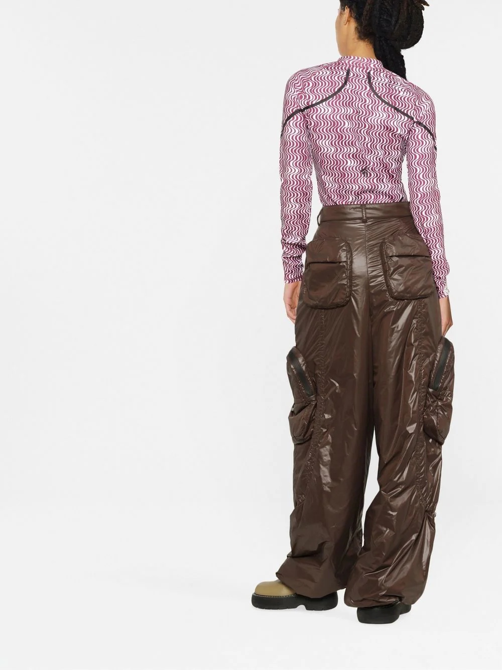 zip-pocket loose-fit trousers - 4