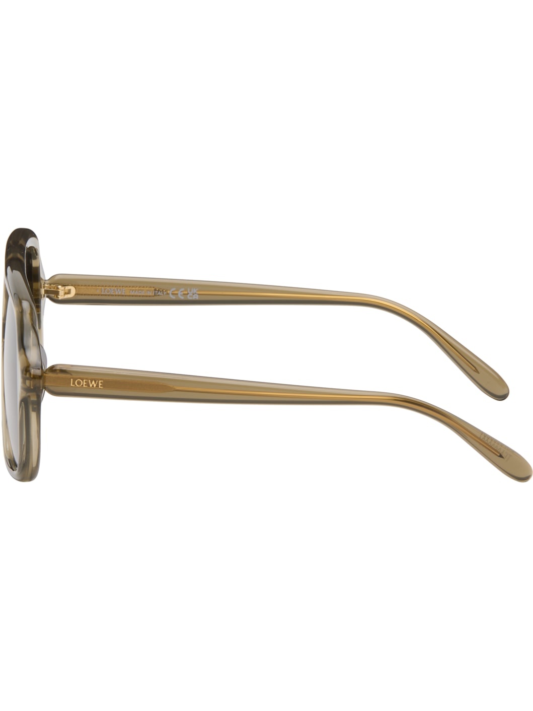 Khaki Aviator Slim Sunglasses - 3