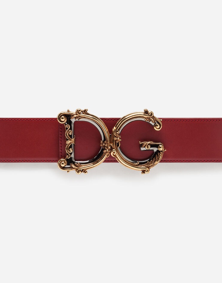 Calfskin belt with logo - 3