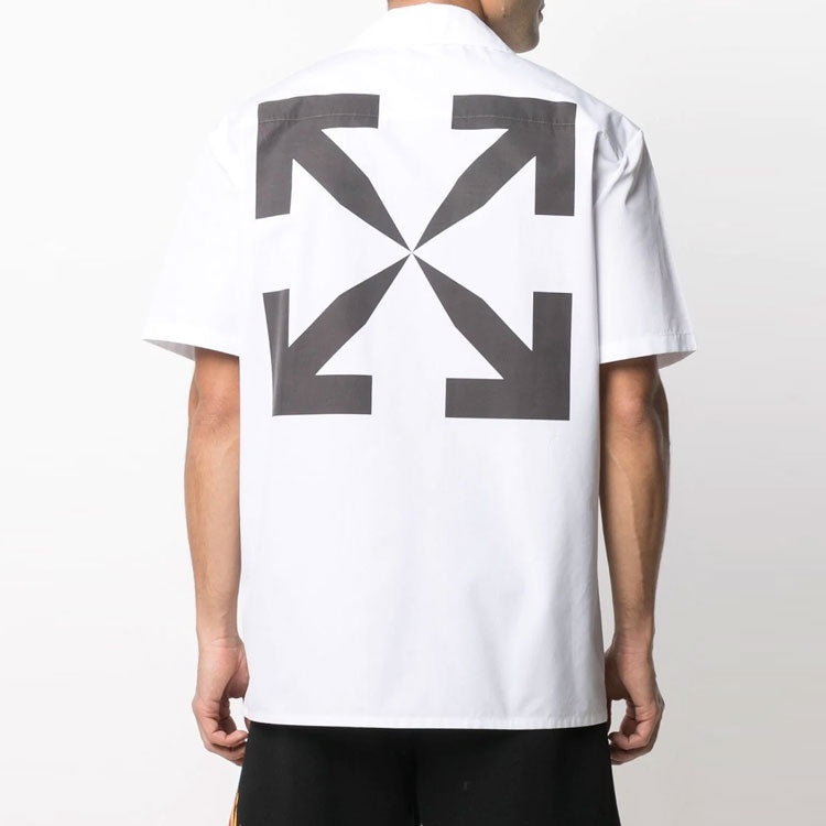 Off-White SS21 Printing Logo Short Sleeve Shirt White OMGA163R21FAB0020110 - 3