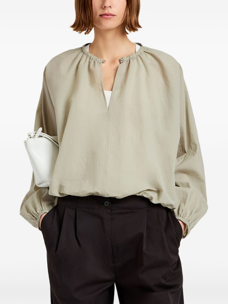 gathered-neckline blouse 5