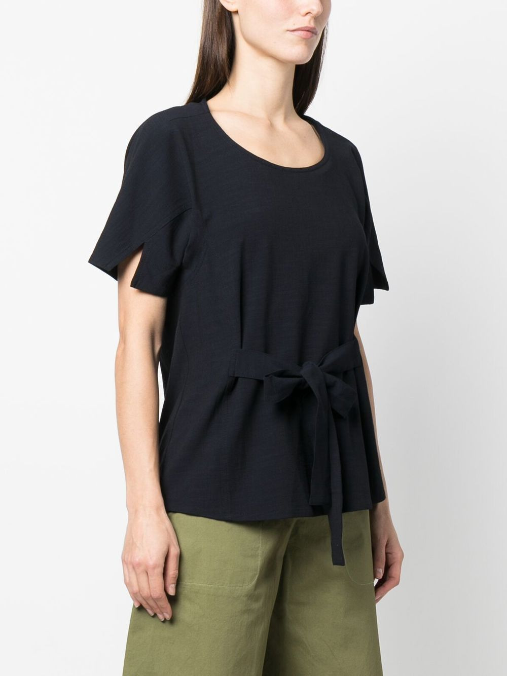 round-neck short-sleeve blouse - 3