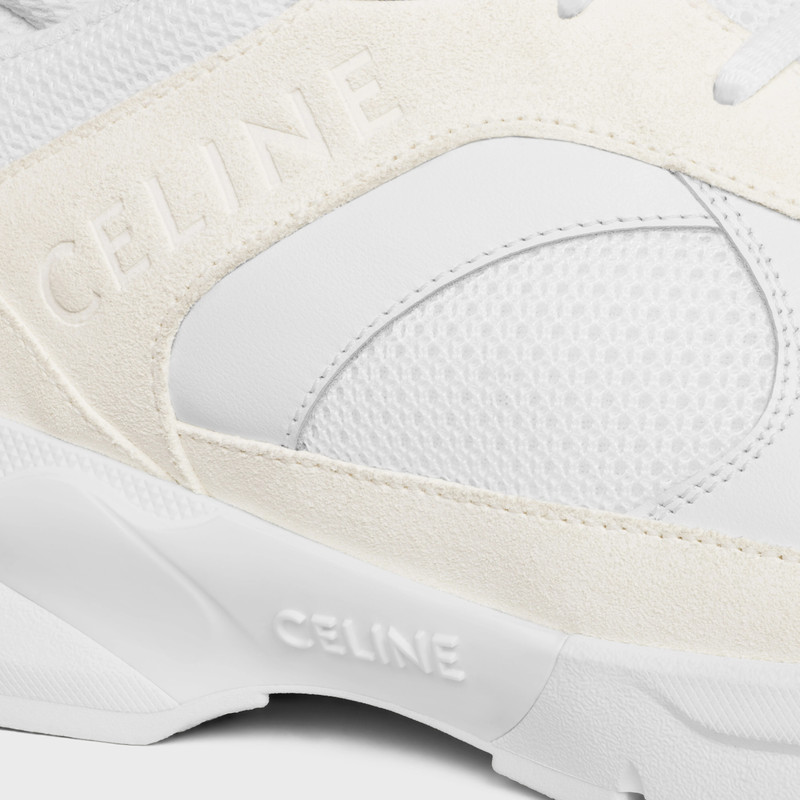 CELINE RUNNER CR-03 LOW LACE-UP SNEAKER in MESH, SUEDE CALFSKIN AND CALFSKIN 5