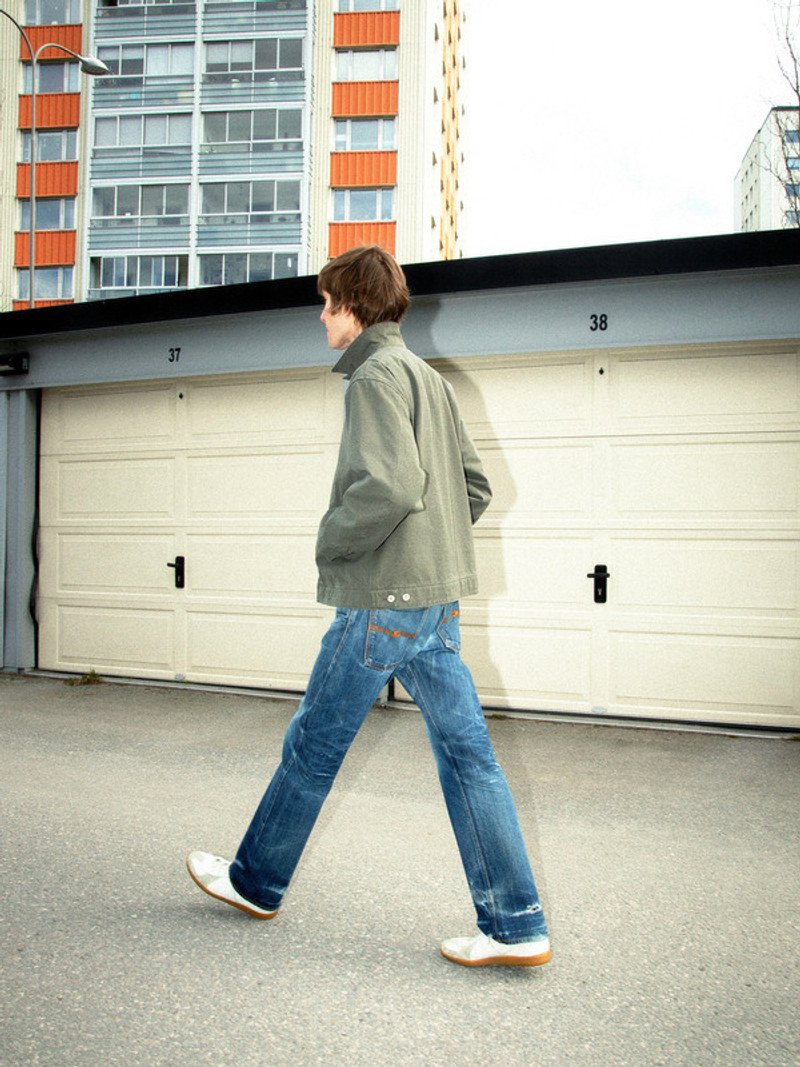 Nudie Jeans Blake Zip Jacket Duck Canvas Green outlook