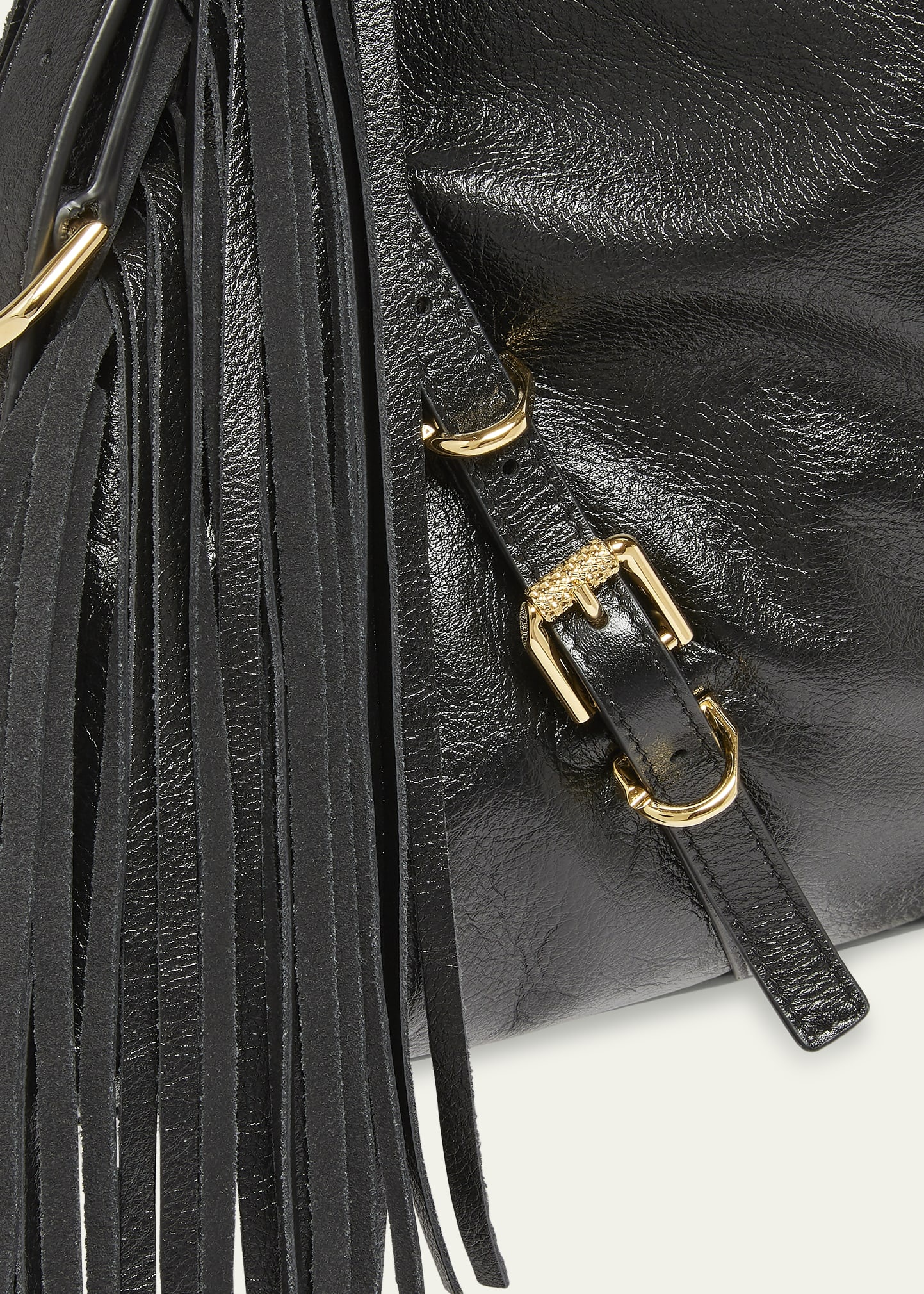 Voyou Medium Shoulder Bag in Fringe Leather - 5