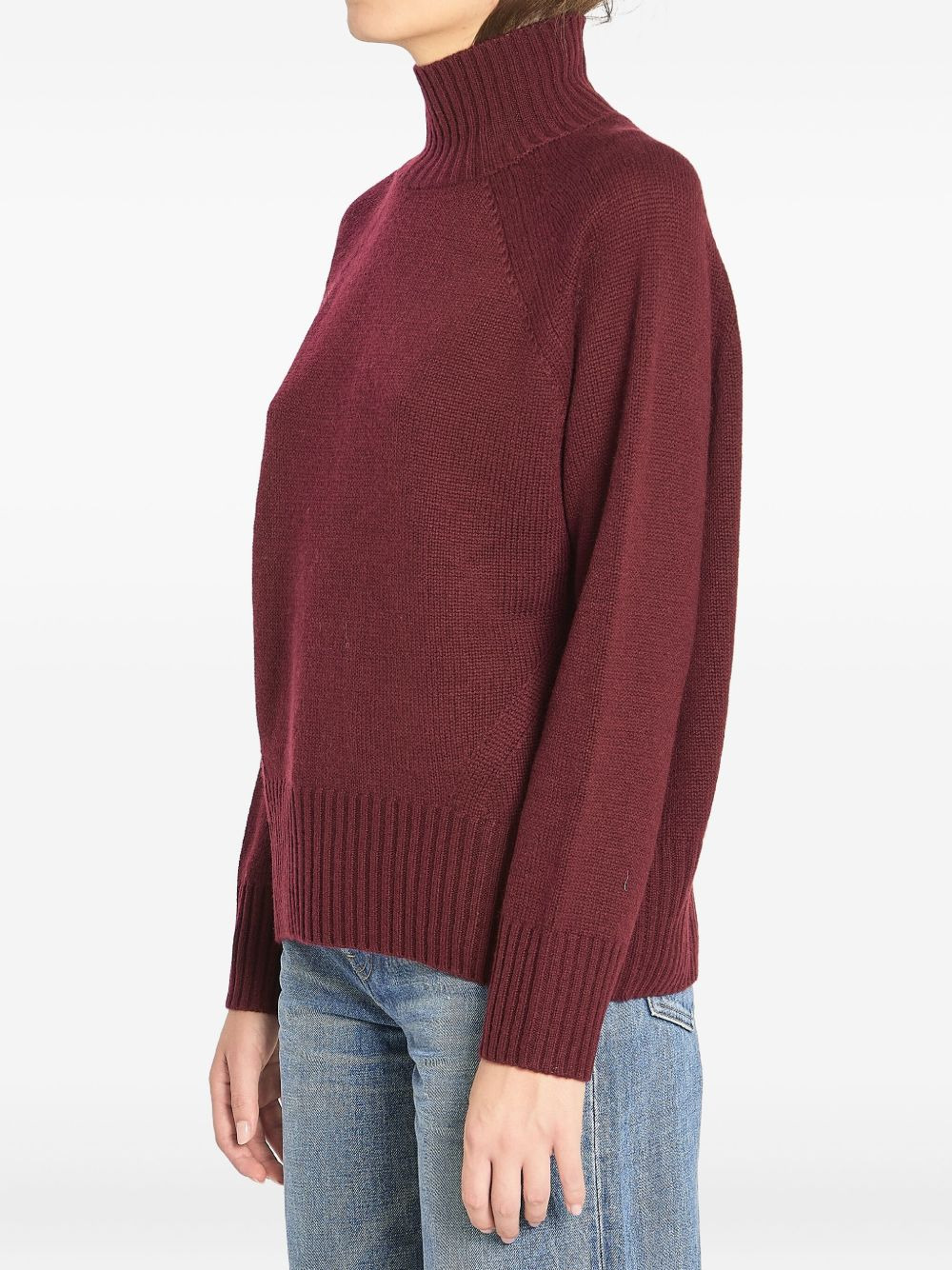 turtleneck ribbed-trim sweater - 2