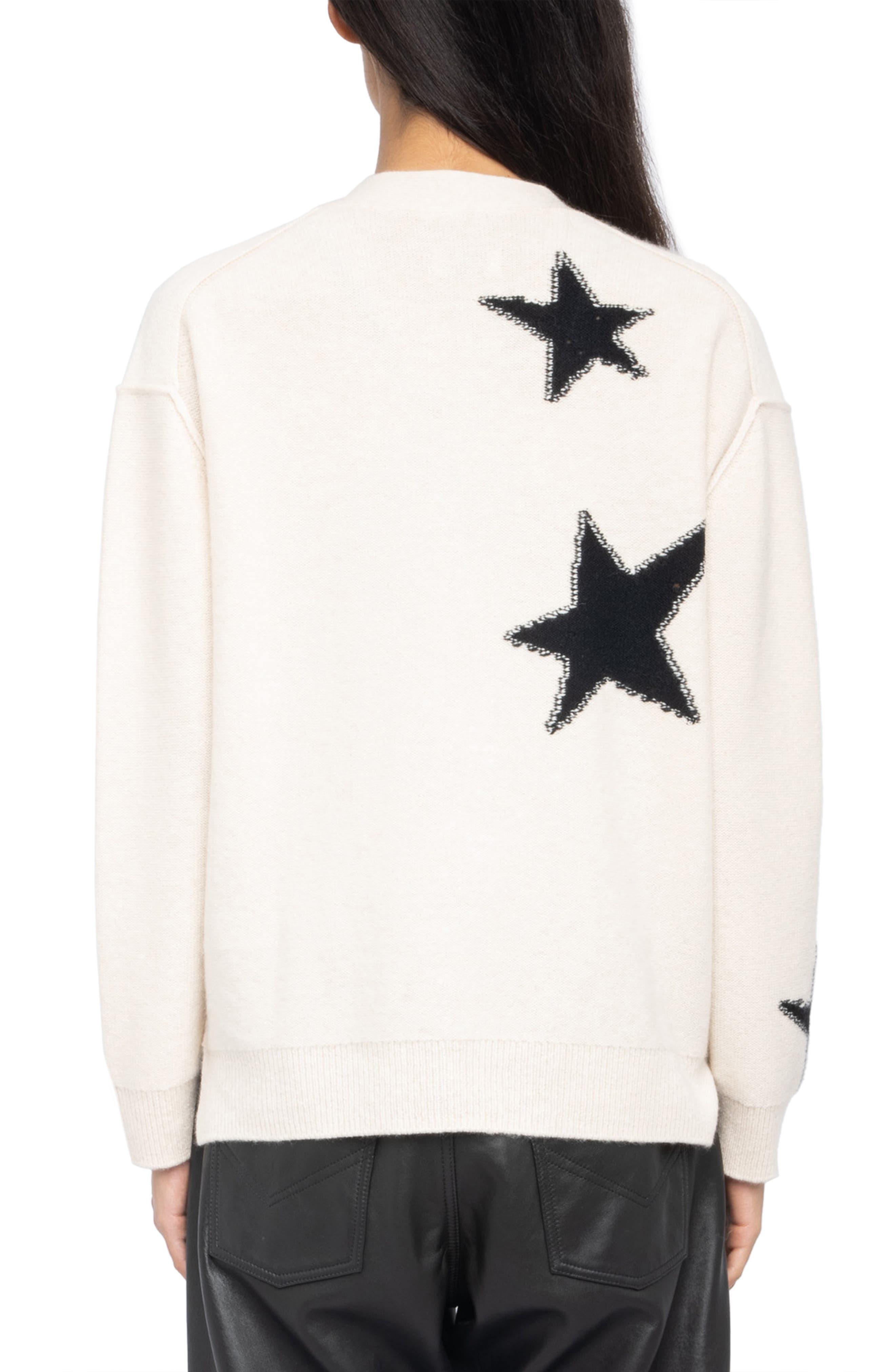 Zadig & Voltaire Mirka Star Cashmere Cardigan in Ecru at Nordstrom - 2