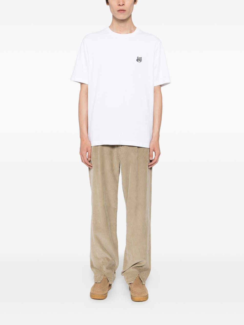 bold fox head patch T-shirt - 2