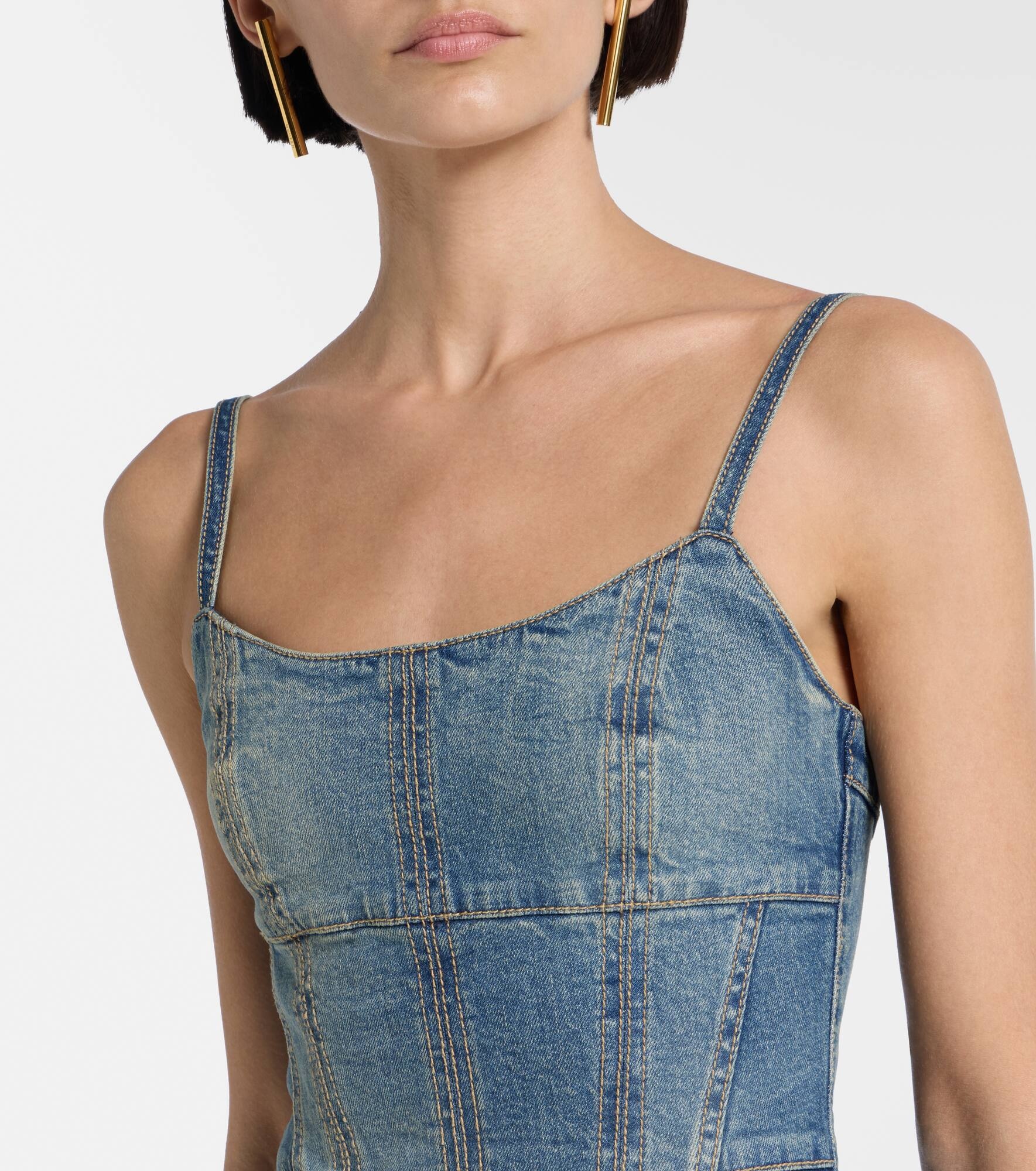 Denim midi dress - 4