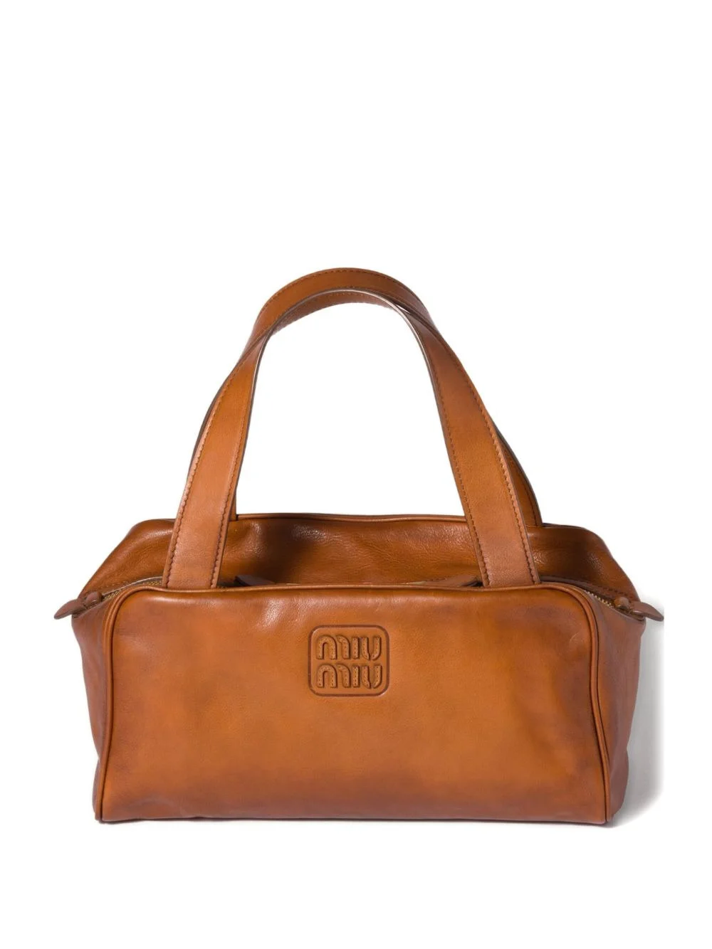 leather zipped shoulder bag - 1