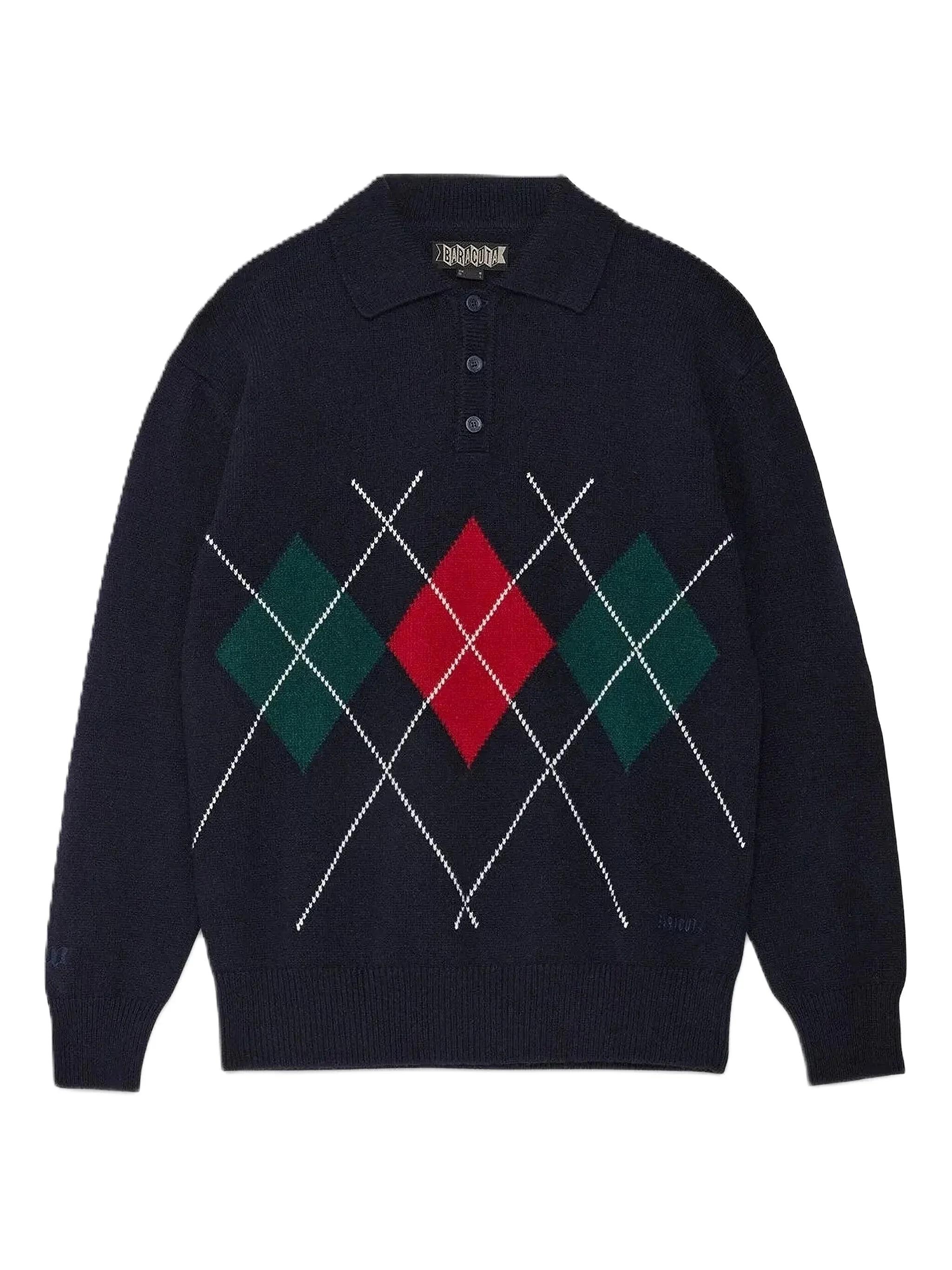 Baracuta Argyle Button Polo Shirt - 1