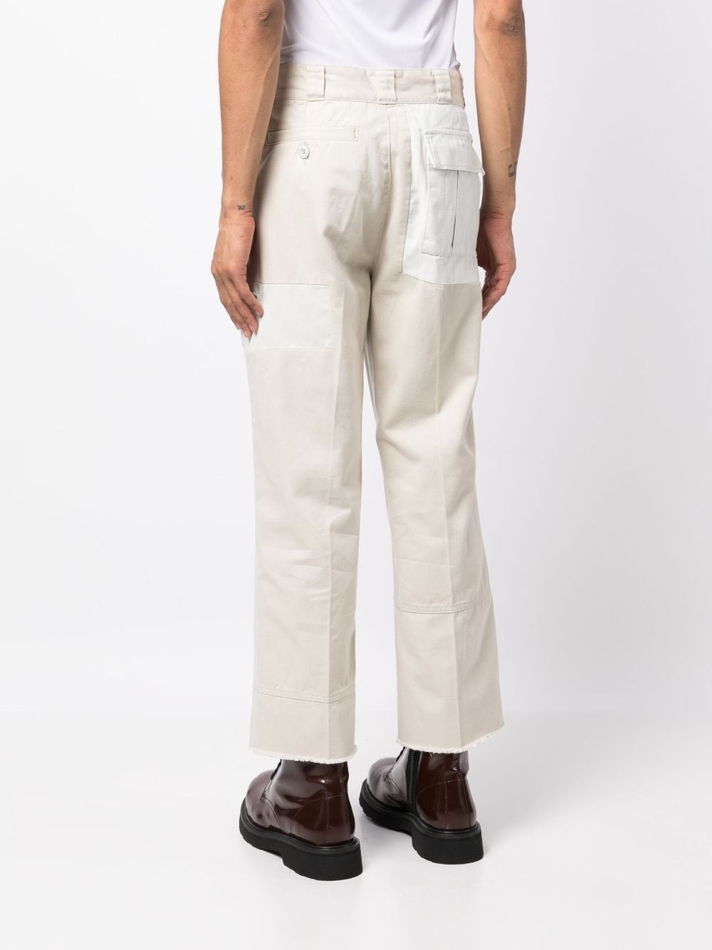 distressed straight-leg trousers - 4
