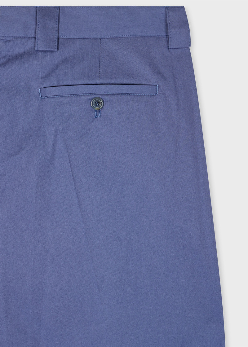 Paul Smith Blue Stretch-Cotton Twill Pleated Trousers outlook
