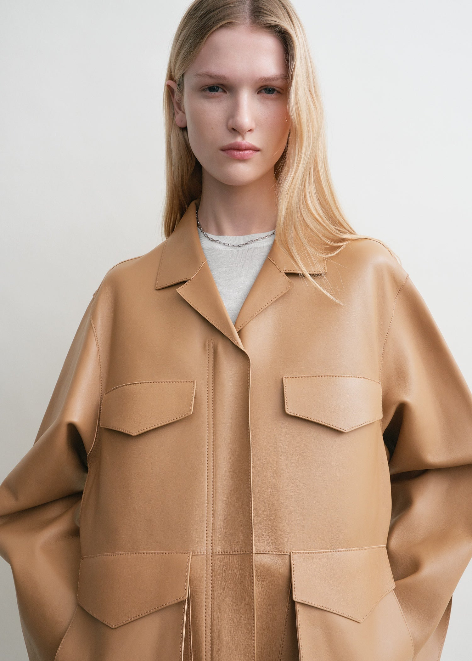 Army leather jacket camel - 5