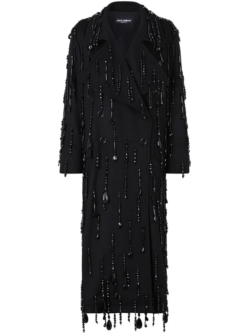 bead-embellished double-breasted coat 1