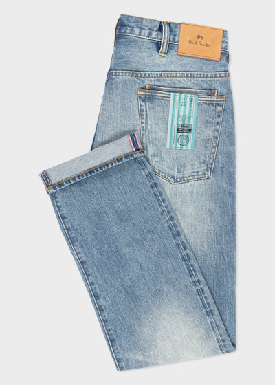 Paul Smith Mid-Wash 'Crosshatch Stretch' Selvedge Jeans outlook