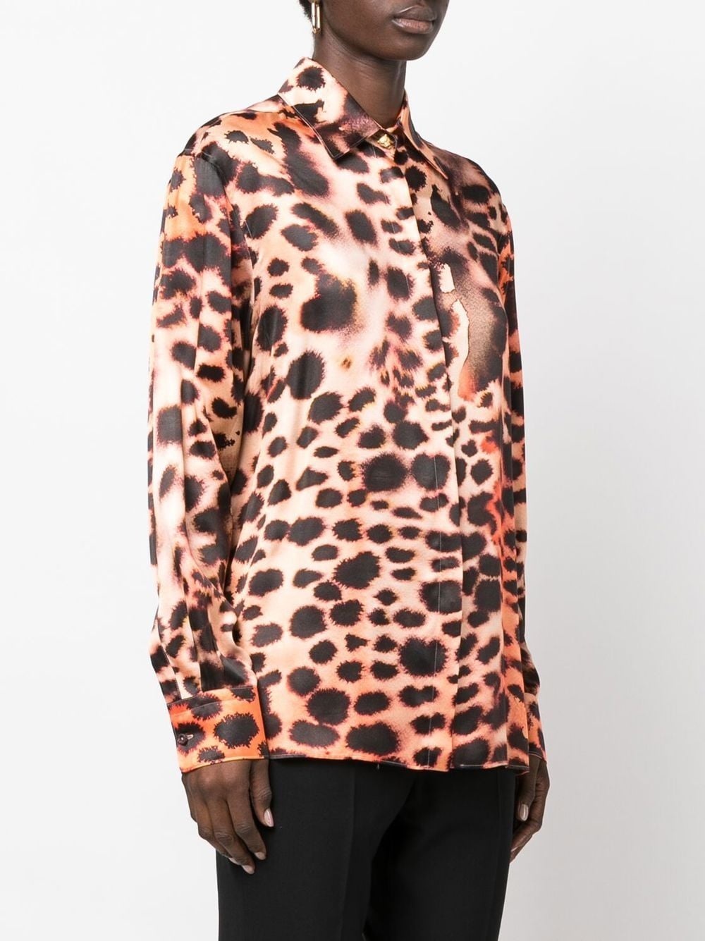 silk leopard print blouse - 3