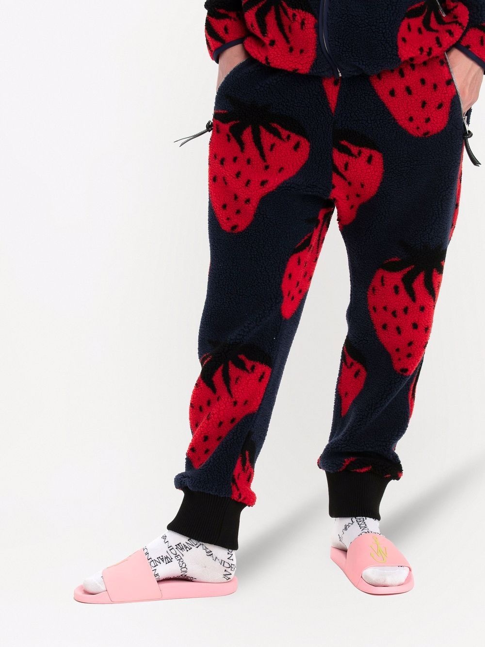 strawberry-print track pants - 5