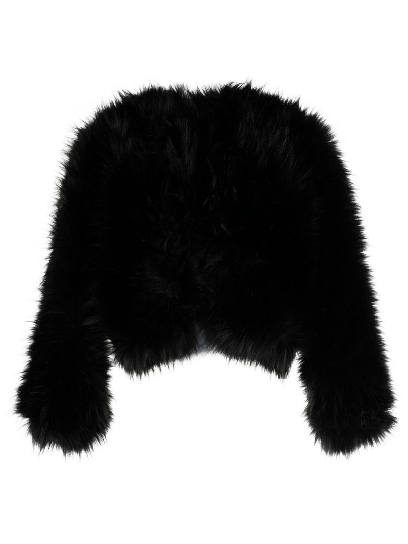 faux-fur design long-sleeve jacket 1