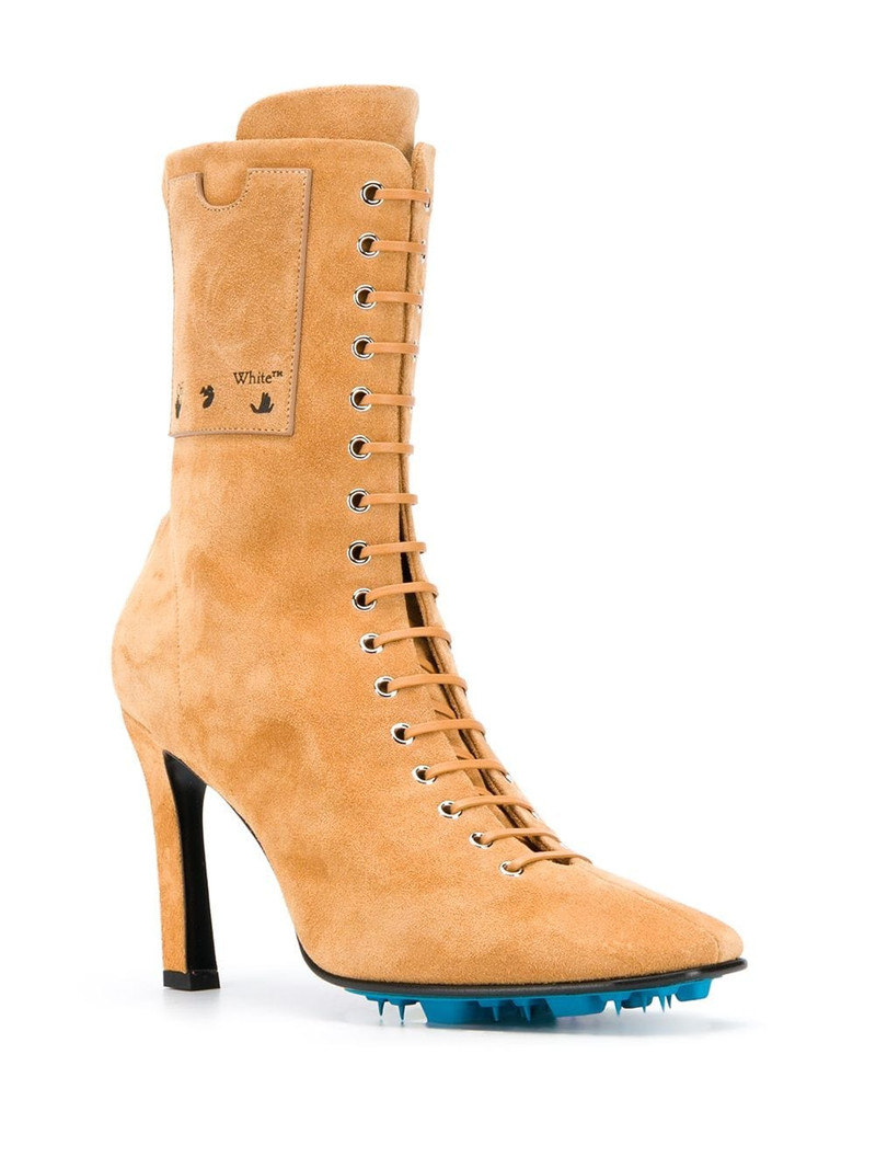 Off-White lace-up ankle boots outlook