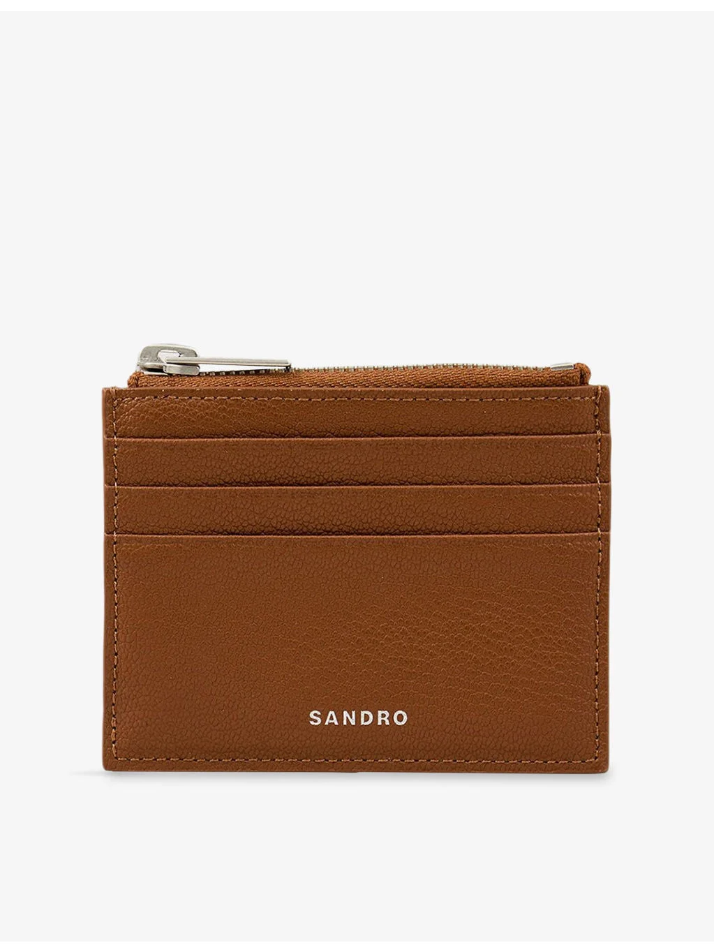 Zipped Logo-Embossed Leather Card Holder - 1