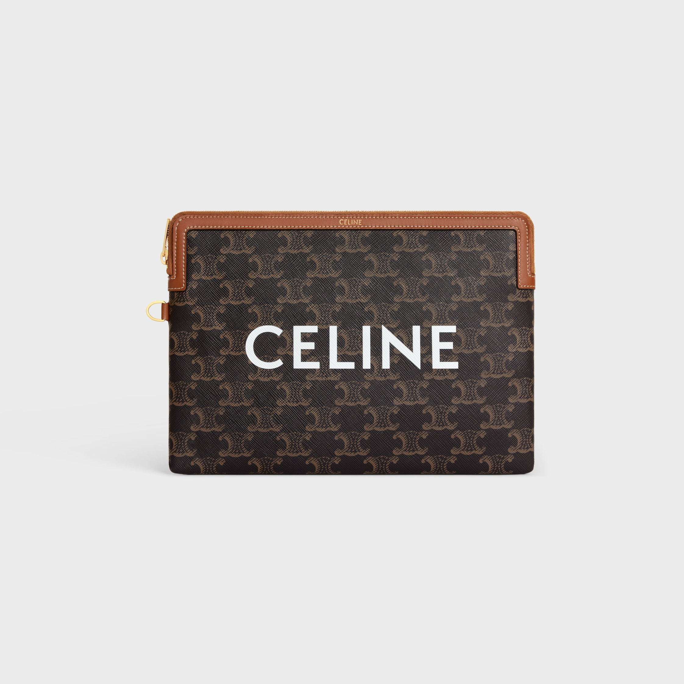 SMALL POUCH WITH STRAP celine signature in TRIOMPHE CANVAS WITH CELINE PRINT - 2