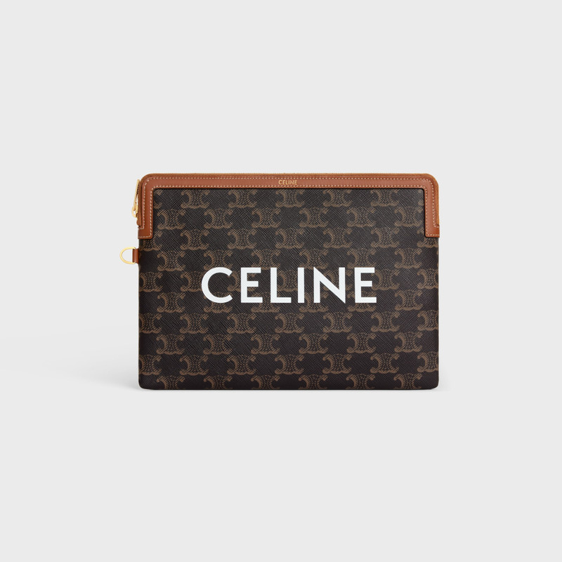 CELINE SMALL POUCH WITH STRAP celine signature in TRIOMPHE CANVAS WITH CELINE PRINT outlook