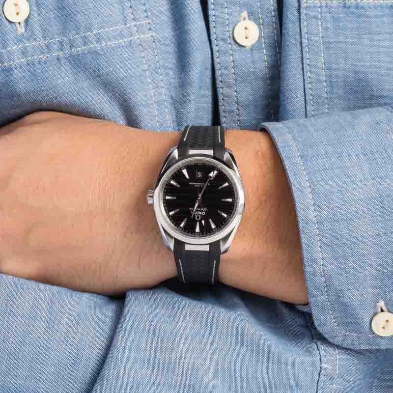 Used Omega Seamaster Aqua Terra 150M Black Horizontal Teak Dial - 5