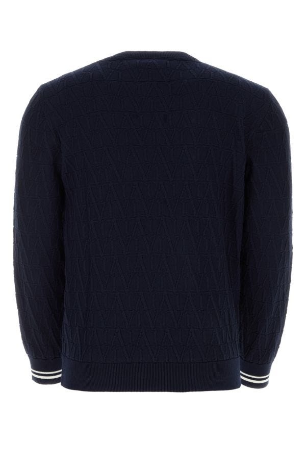 Valentino Garavani Man Dark Blue Cotton Sweater - 2