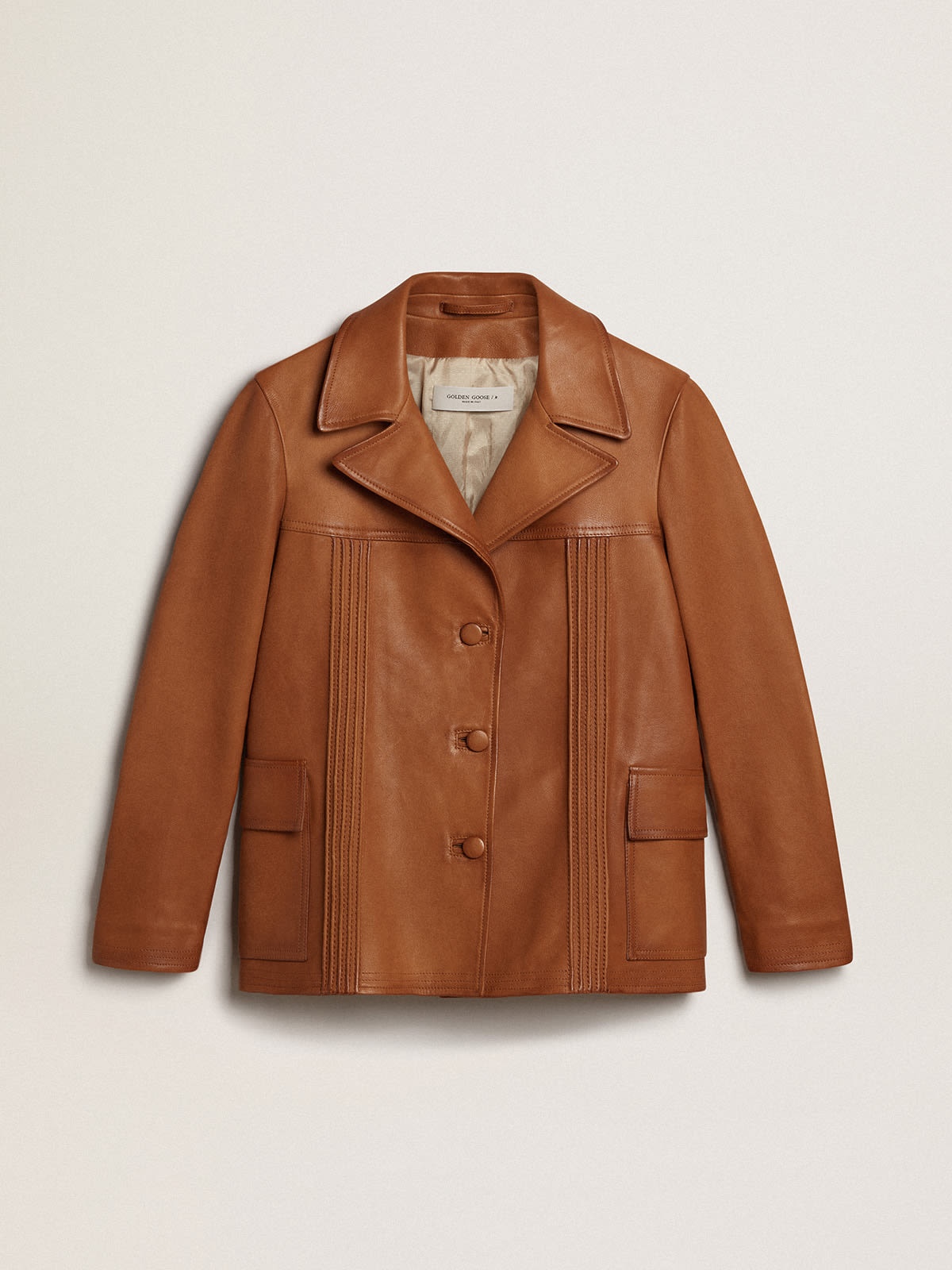 Bronze-brown leather jacket - 1