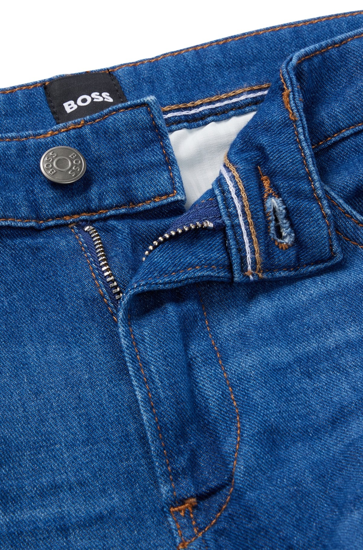 SLIM-FIT JEANS IN SUPER-SOFT BLUE ITALIAN DENIM - 6