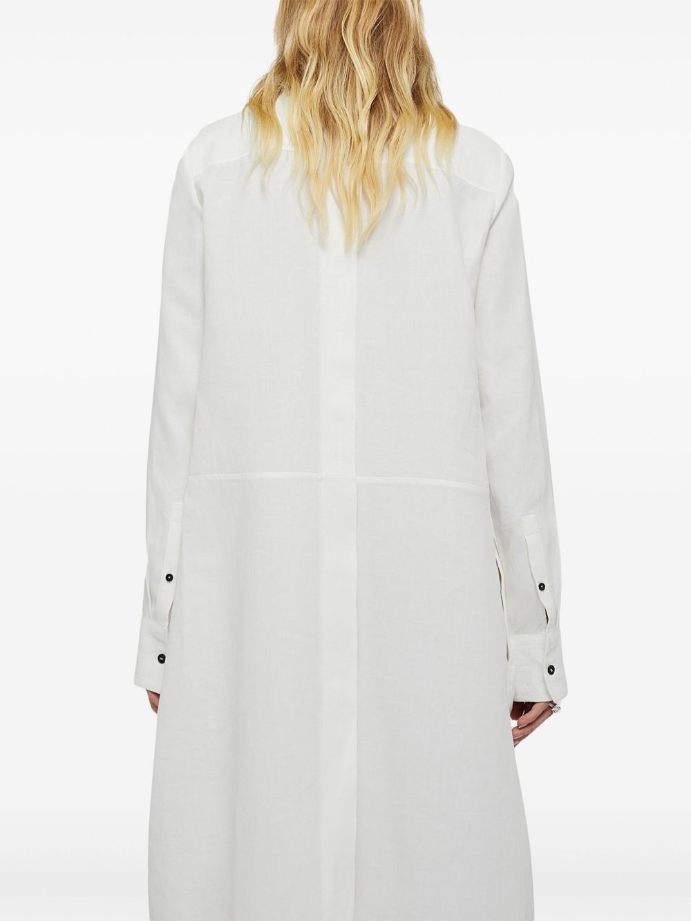 linen long-sleeve shirt dress - 3