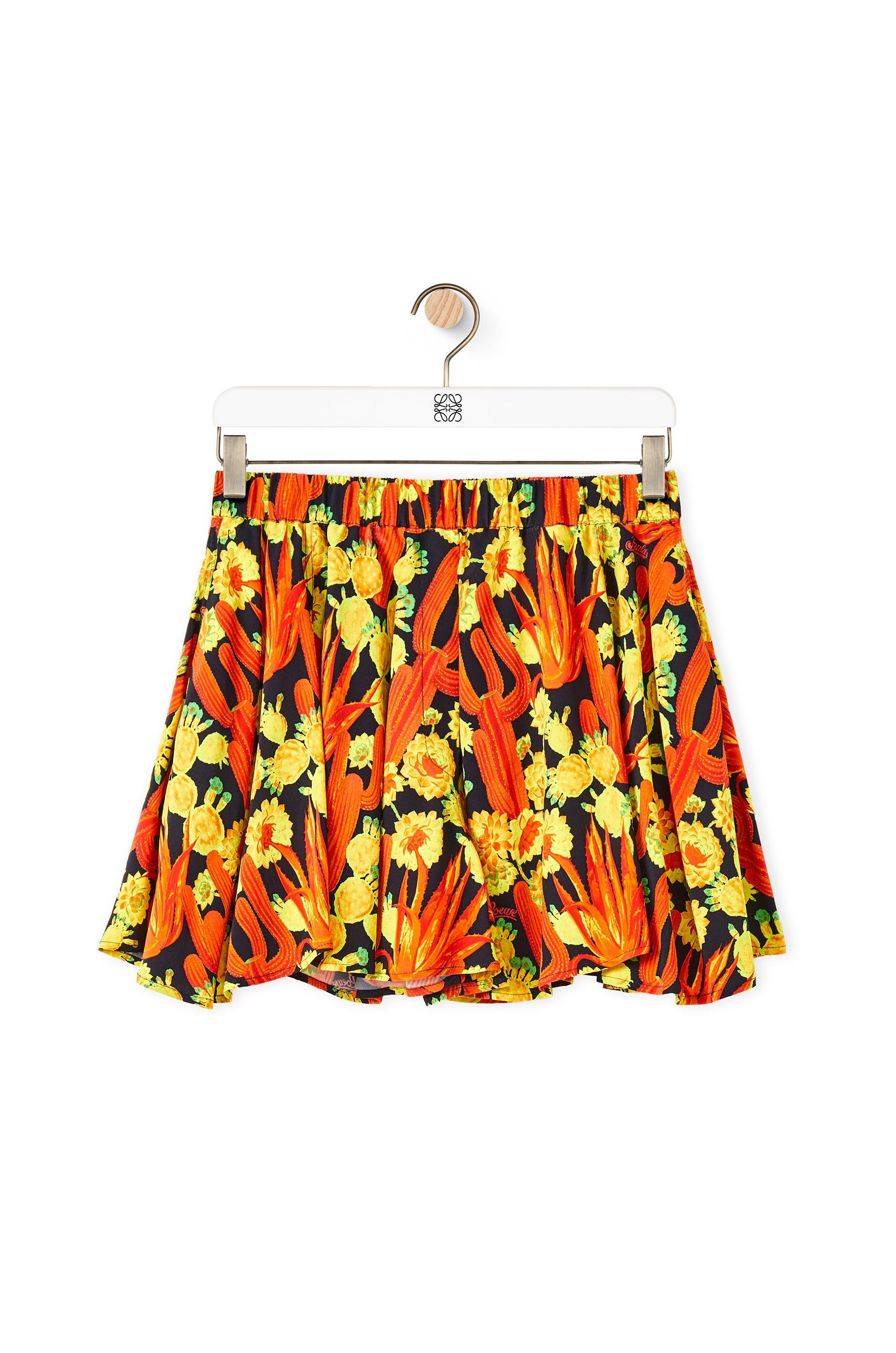 Cactus print flare shorts in viscose - 1