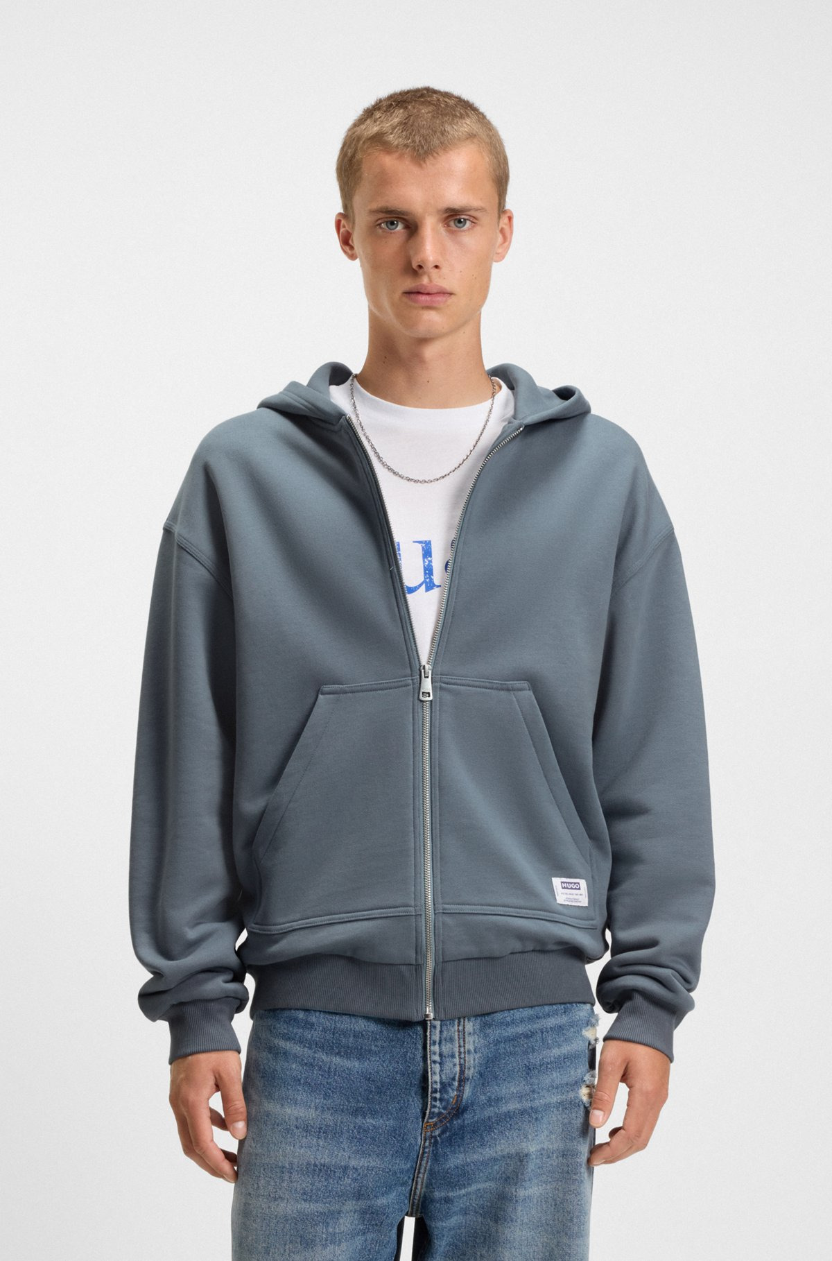 DOUBLE-LAYERED ZIP-UP HOODIE IN TERRY - 2