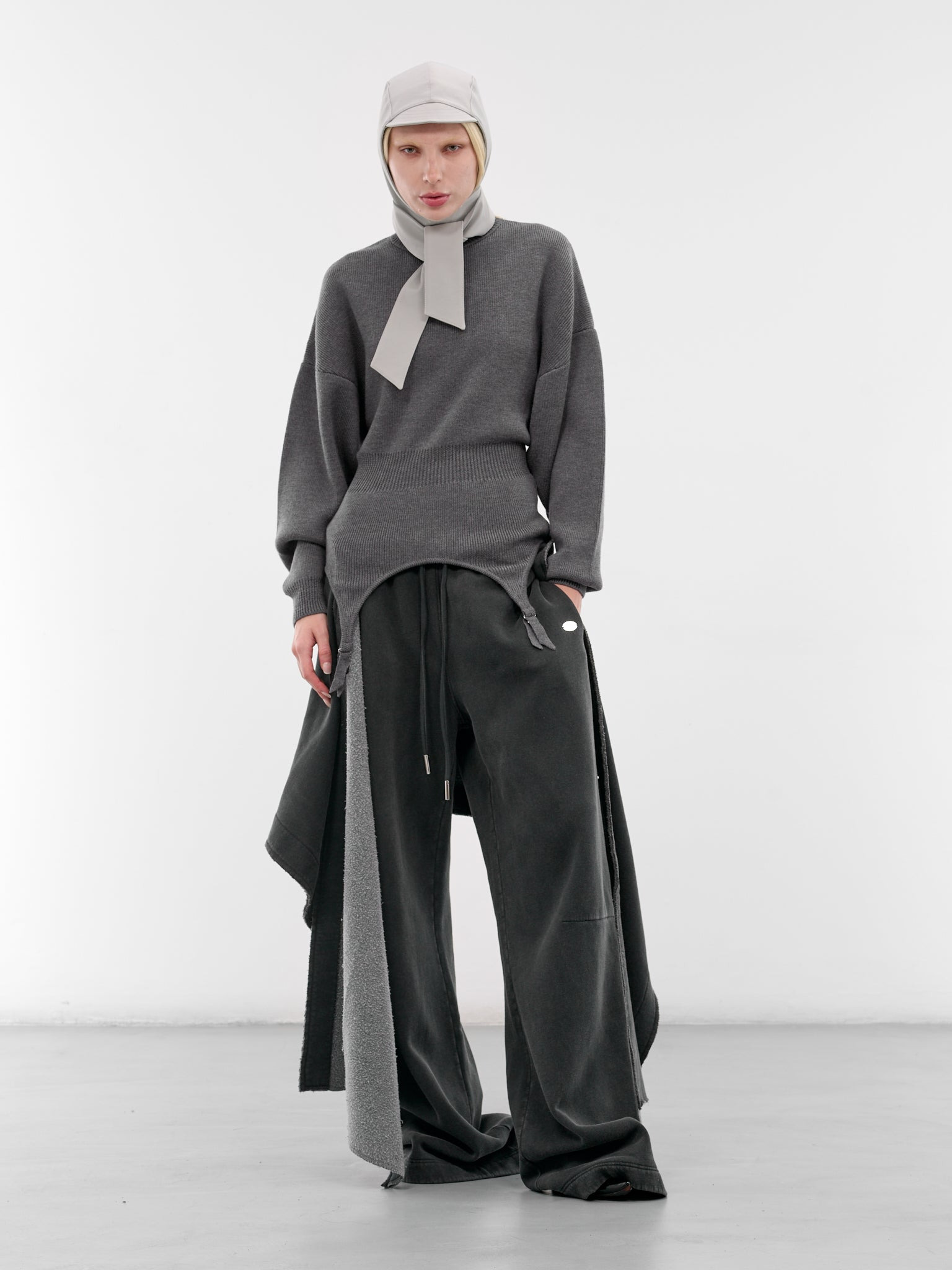 Gray Wool Garter Sweater - 6
