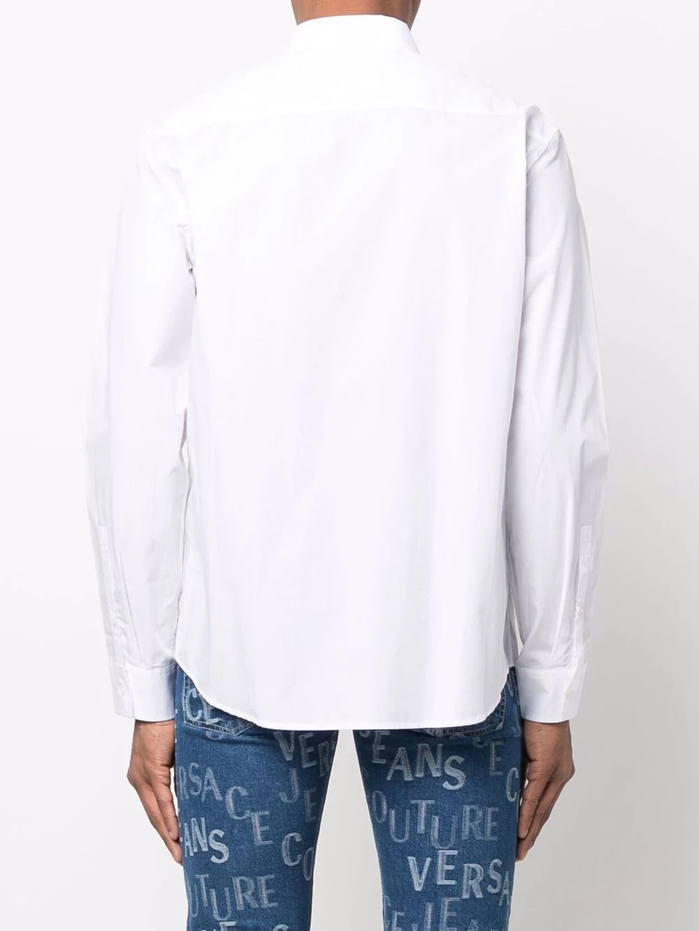 metallic logo-print long-sleeve shirt - 4