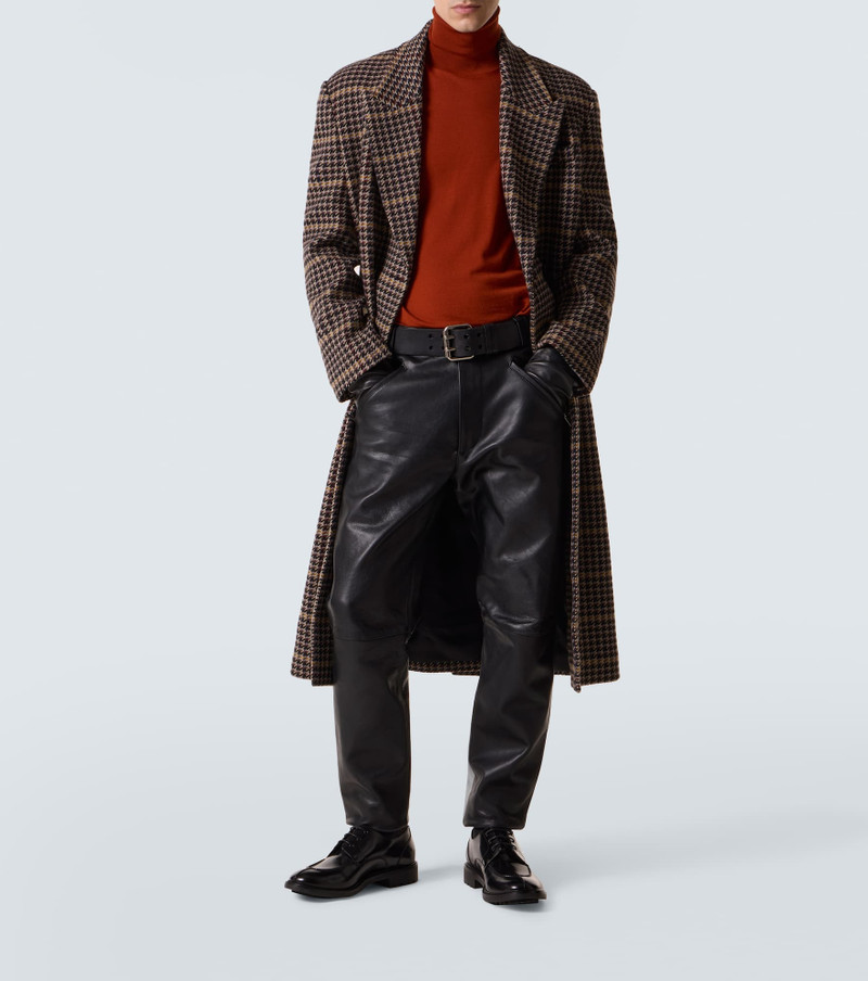 SAINT LAURENT Leather straight pants outlook