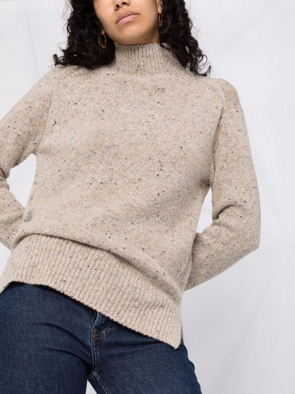 roll neck wool jumper - 5