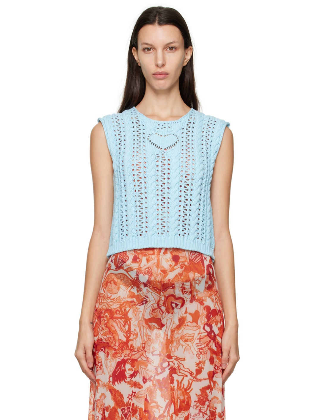 SSENSE Exclusive Blue Braided Vest - 1
