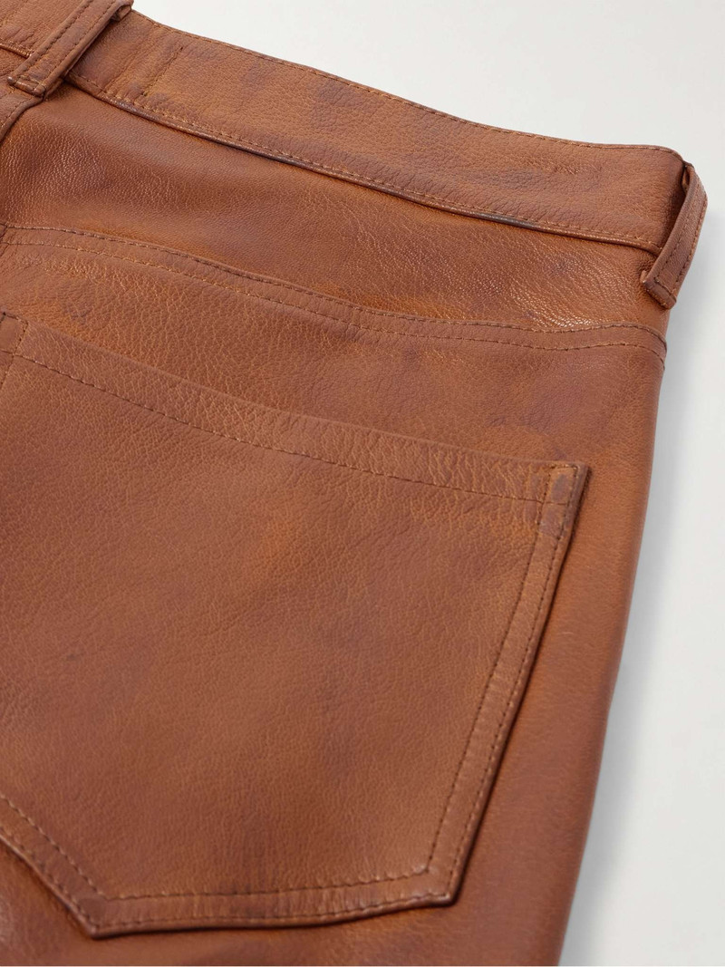 Straight-Leg Panelled Leather Trousers 5