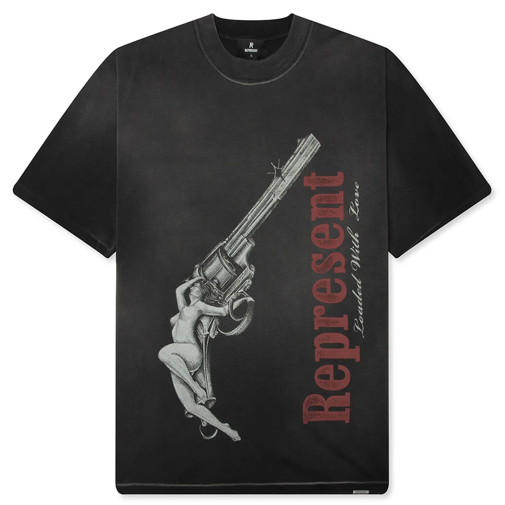 LOADED WITH LOVE T-SHIRT - STAINED BLACK - 1