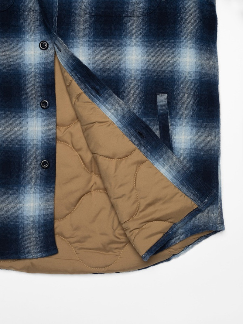 Glenn Padded Shadow Check Shirt Blue 3