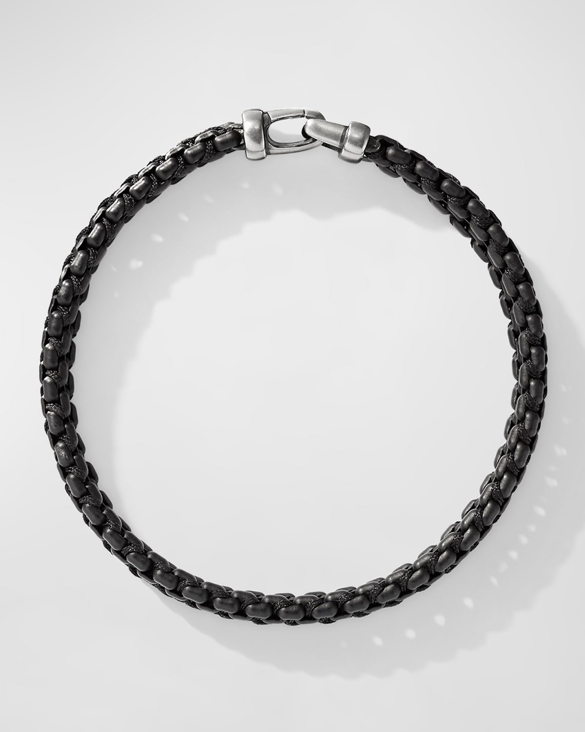 Men's Woven Box Chain Bracelet in Silver, 10mm - 3