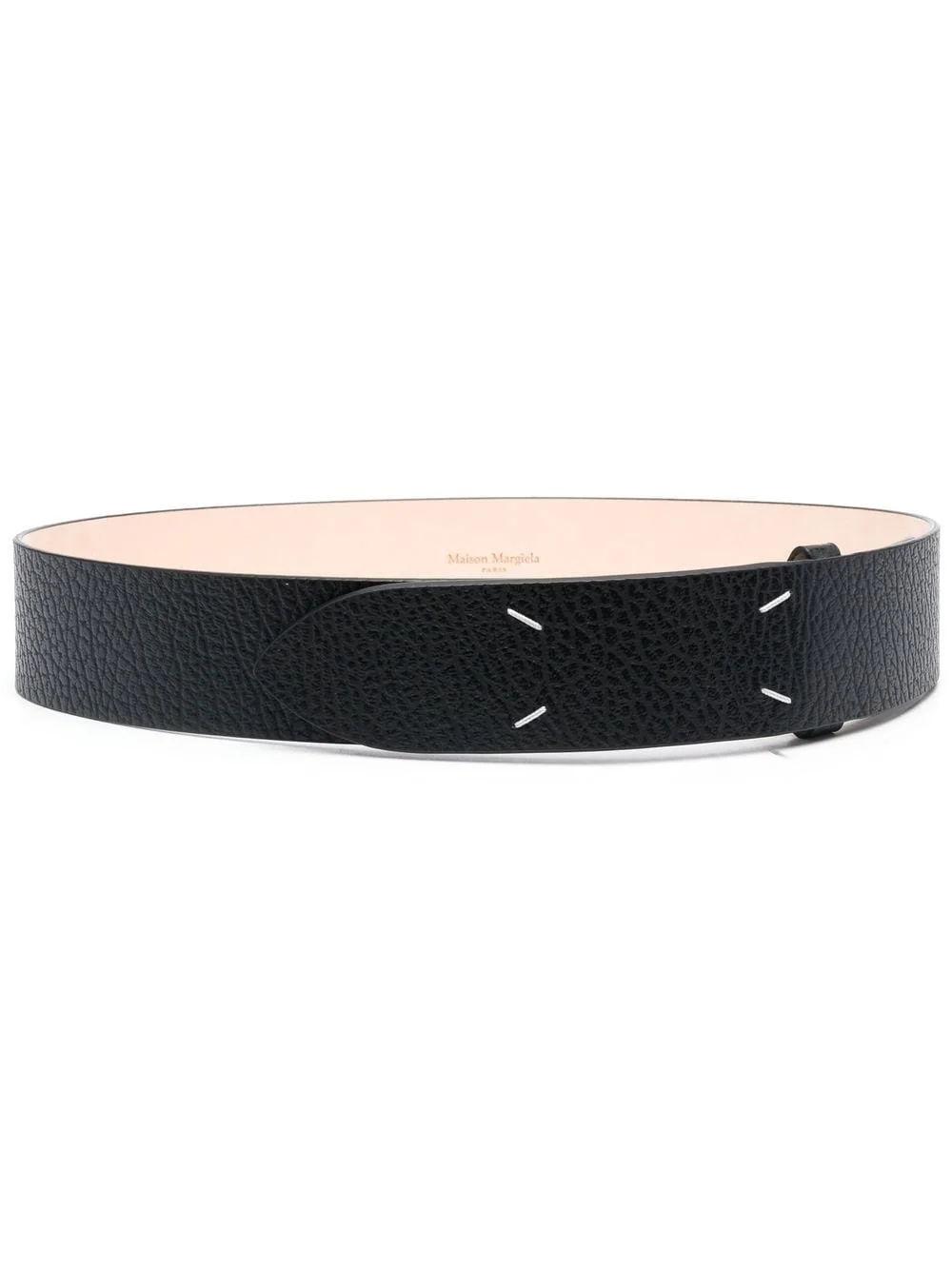 grained four-stitch belt - 1