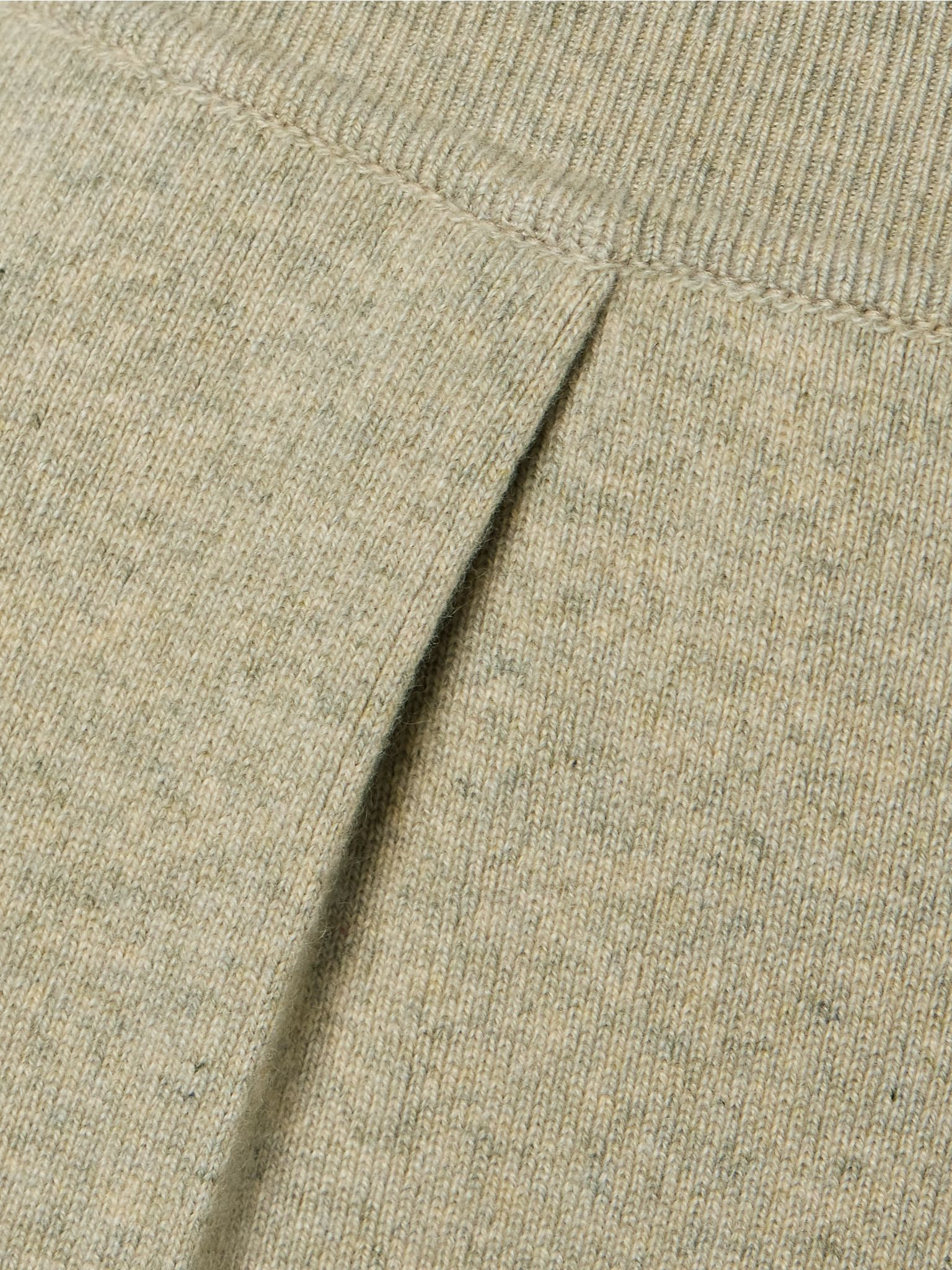Pleated tapered cashmere pants Beige - 5