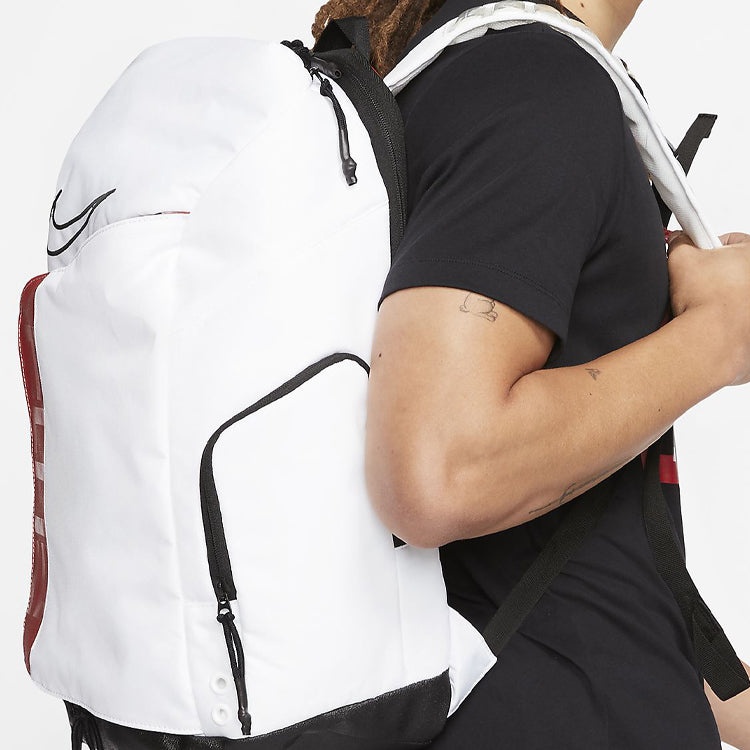Nike Elite Pro Large Capacity Basketball schoolbag backpack White Black BA6164-100 - 4