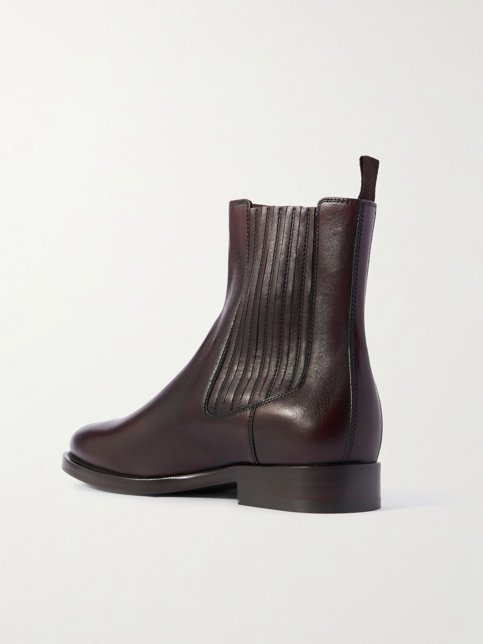 Leather Chelsea Boots Burgundy - 4