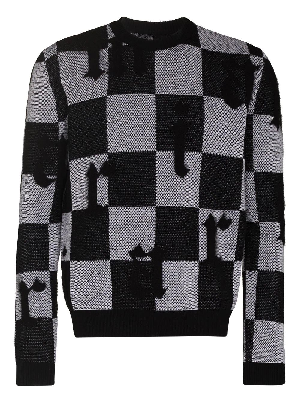 checked two-tone cashmere jumper - 1